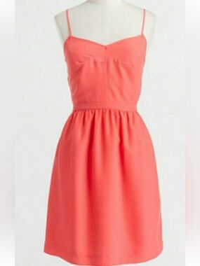 J. Crew Coral Pink Spaghetti Strap Dress